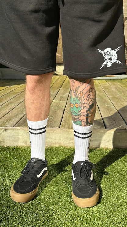 Lightning skull shorts