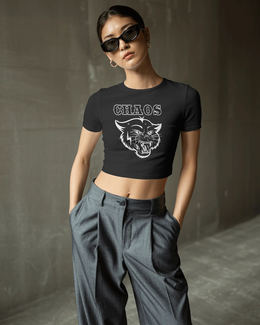 Chaos cat Women's Crop Tee